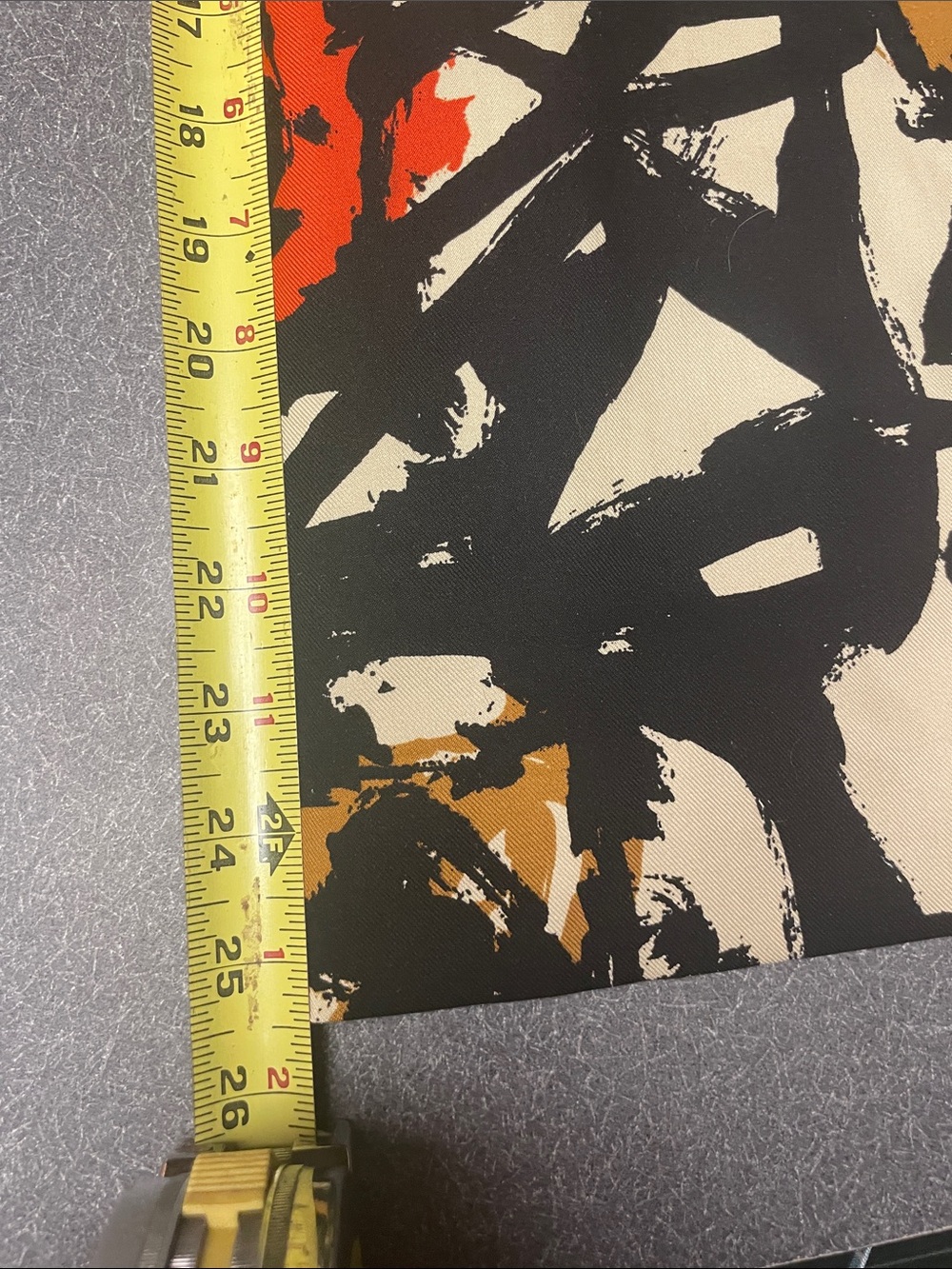J. Crew Black, Cream & Orange Abstract Print A-Line Skirt